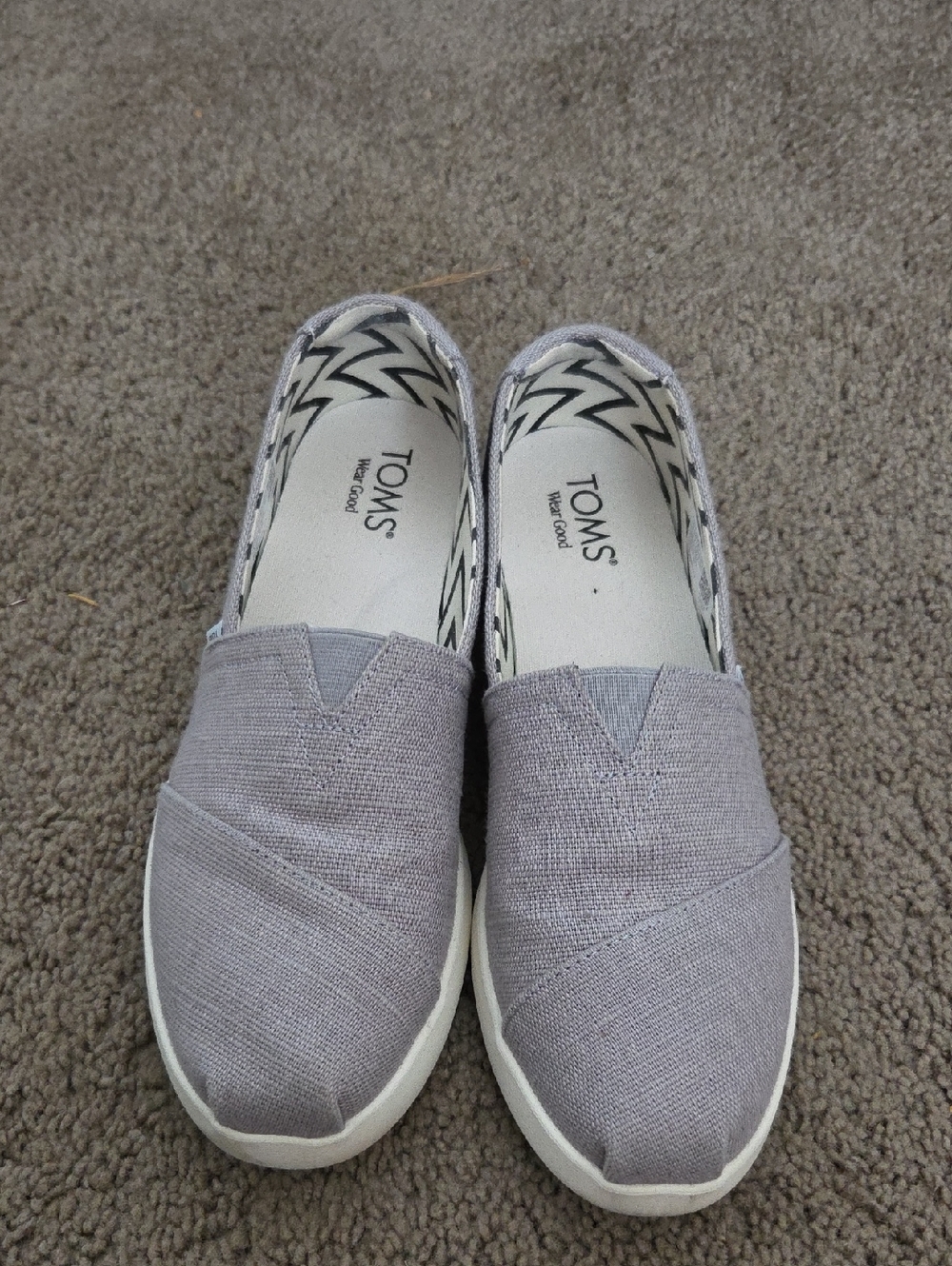 Toms Women's Slip-On Flats in Light Gray Canvas